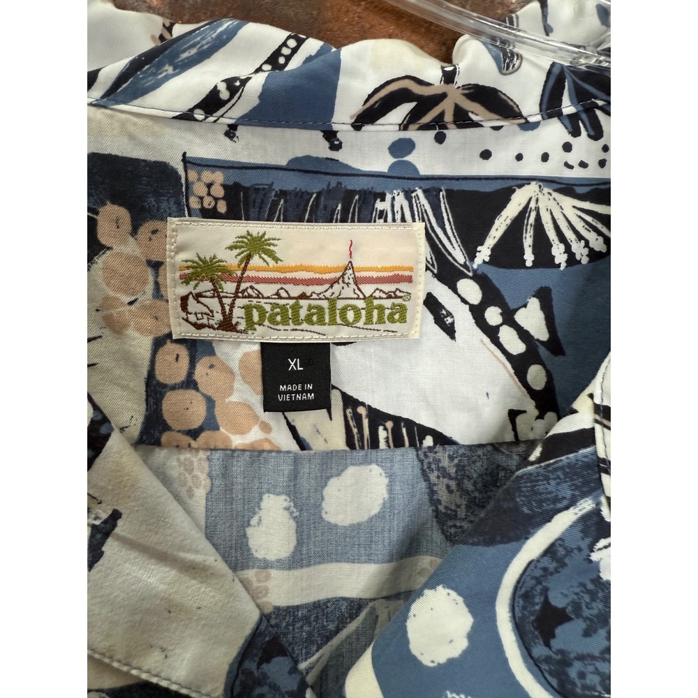 Patagonia Pataloha Lyocell‎ Hawaiian Aloha Shirt Abstract Print Men's XL 52552 - Picture 3 of 10